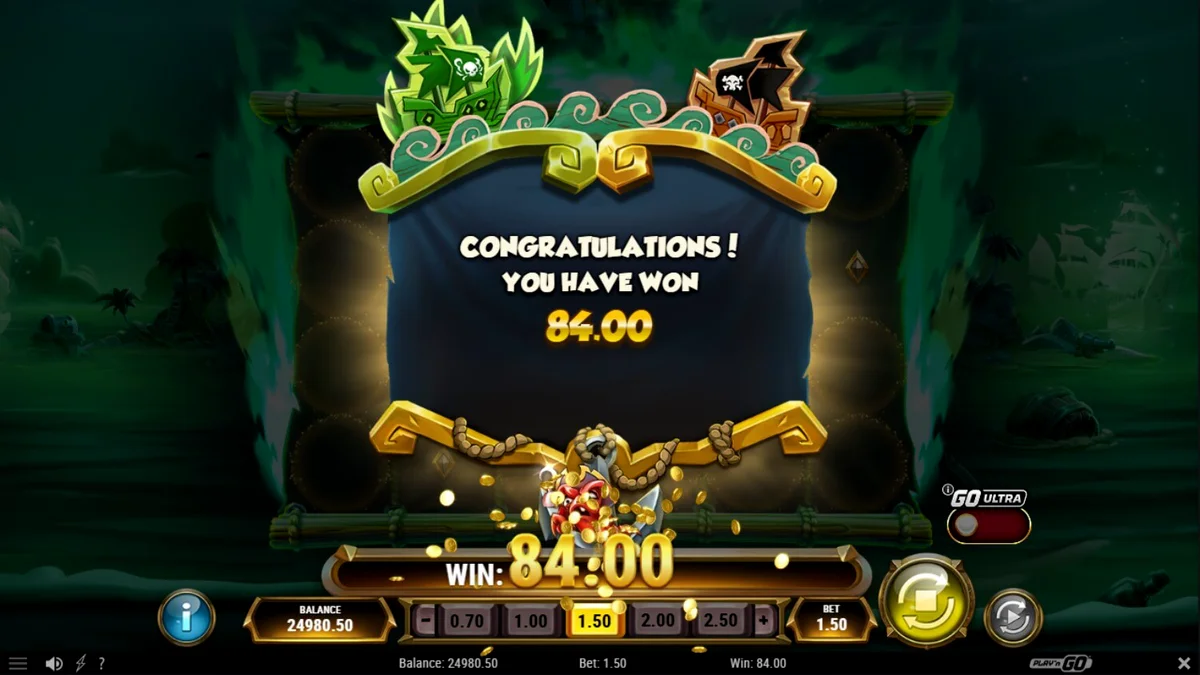 Crabby’s Gold 2 স্লট গেমের একটি দৃশ্য যেখানে জলদস্যু এবং গুপ্তধনের থিম দেখা যাচ্ছে